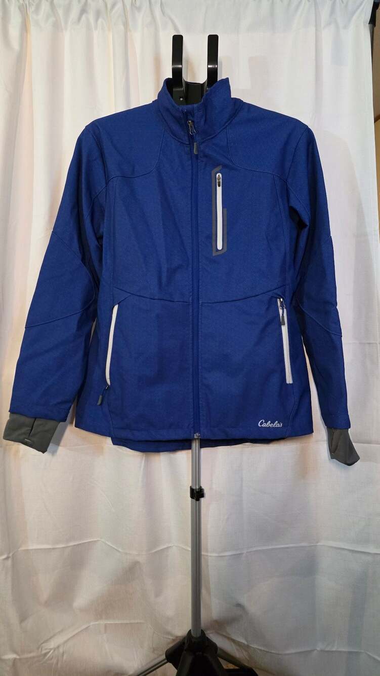 Cabela's Men's Blue Softshell Fleece Lined Jacket Full Zip Large